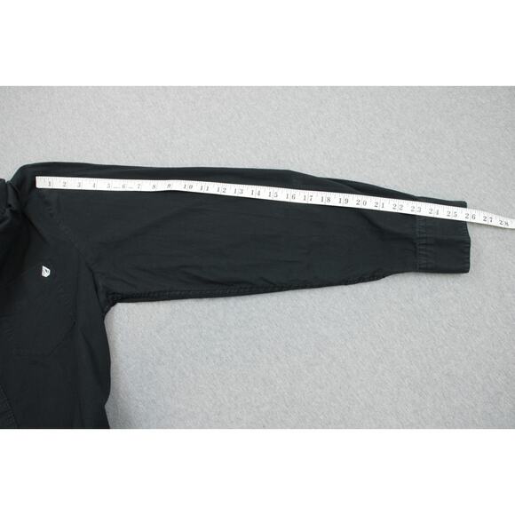 Volcom Shirt Mens Large Black Classic Fit Cotton Blend Stretch Button Up Logo - Picture 6 of 7